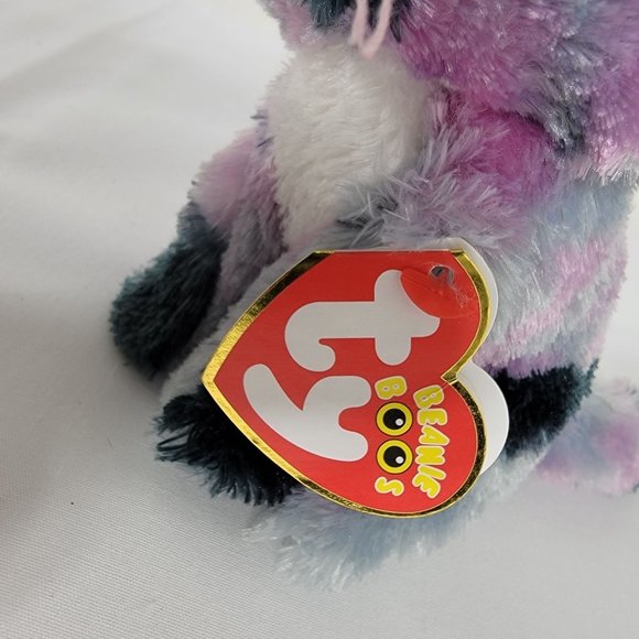 2017 Ty Beanie Boos - Lindi Pink & Grey Tabby Cat - Soft Plush Stuffed Toy 6" - Picture 6 of 11